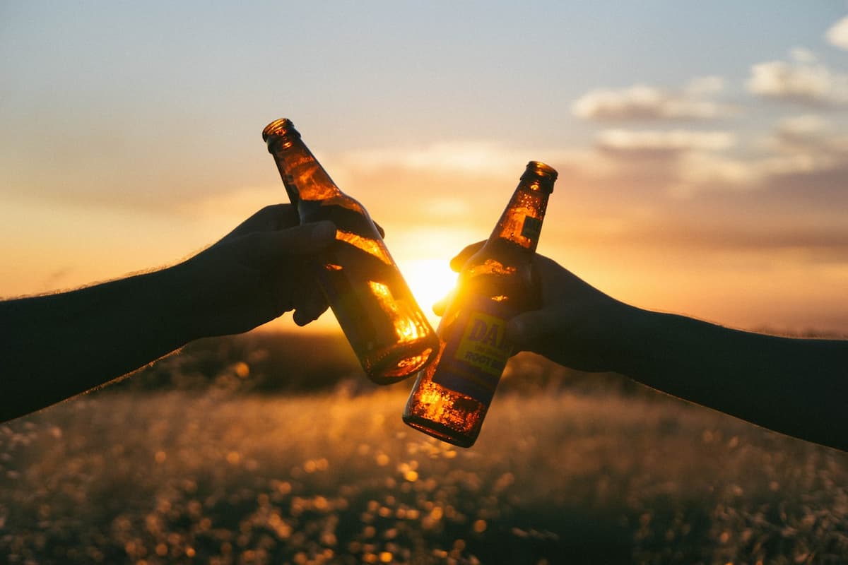 Drinking Outside During sunset