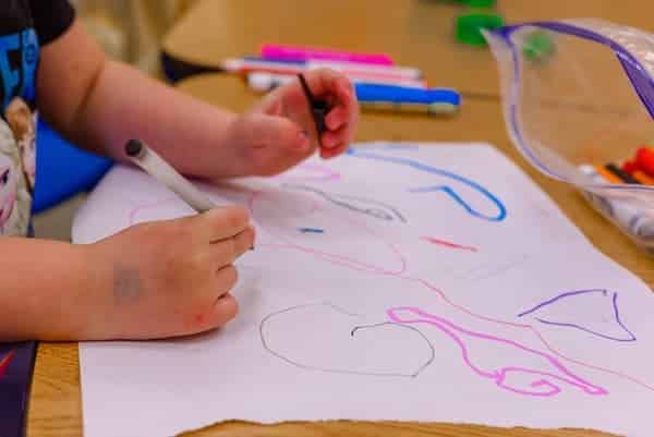 Children Drawing With Textas