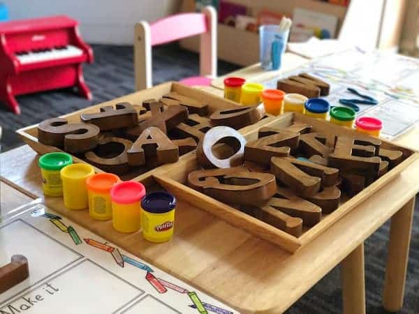 Kids Table With Wooden Letters