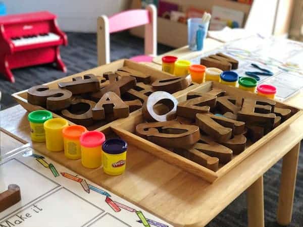 Kids Table With Wooden Letters Early Childhood Education